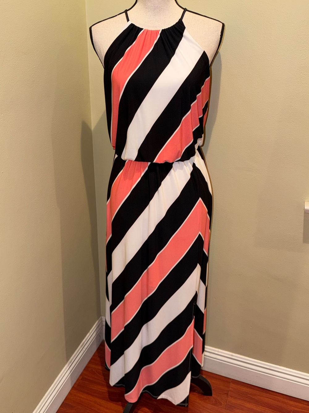 Striped Maxi Dress London Times Size 4